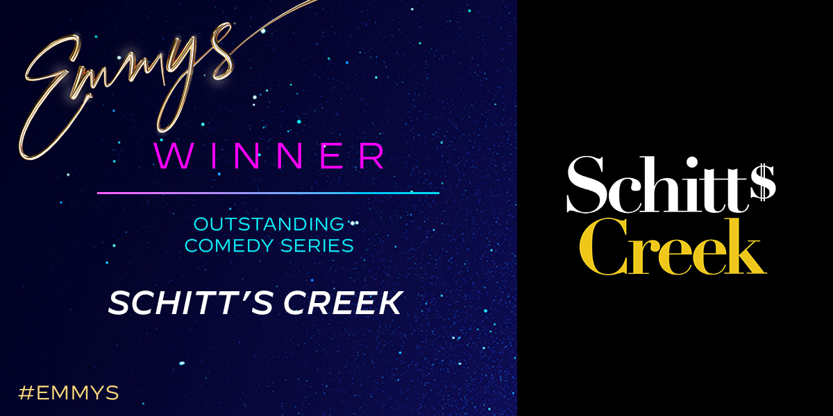 Simply the best! <a href="/SchittsCreek/">Schitt's Creek</a> wins the #Emmy for Outstanding Comedy Series! #Emmys