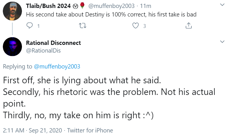this guy is now actively defending destiny's argument that white supremacist nazis should be able to extrajudicially murder protesters as soon as they attack property, meaning he wants black people like those in the ferguson, watts and LA riots to be mass murdered by nazis
