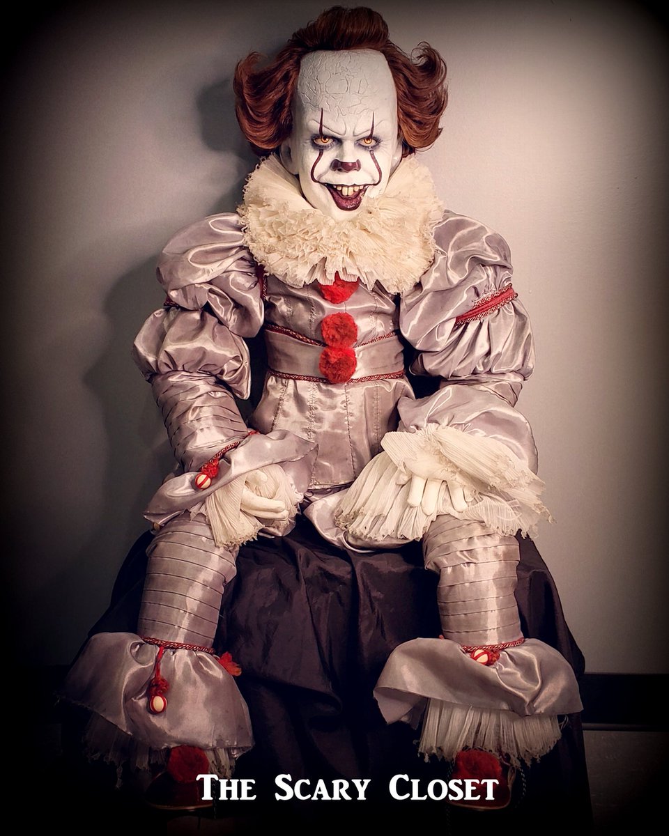 #TheScaryCloset Presents our latest family member from the mega hit film - #IT : #Pennywisethedancingclown #CreepyPuppet size for the high-end meticulous collector. 50" inches of pure #evil 
#ITMovie #Pennywise Available for adoption