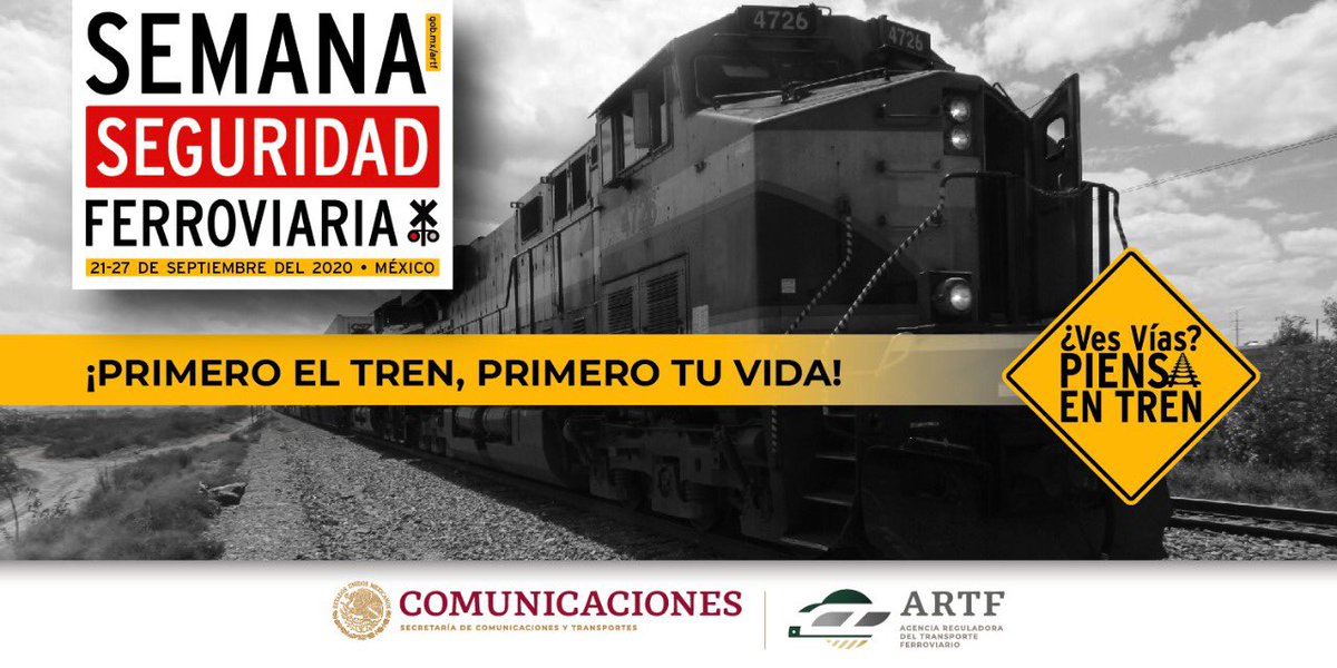 Para @SCT_mx y <a href="/ARTF_mx/">Agencia Reguladora del Transporte Ferroviario</a> la  #SeguridadFerroviaria 🚂 es nuestra prioridad ☝🏽

Nos sumamos a la iniciativa de <a href="/olinational/">Operation Lifesaver</a> 🇲🇽 🇺🇸 🇨🇦 para prevenir los accidentes viales con el ferrocarril #RailSafetyWeek 

#VesVíasPiensaEnTren 🛑 
#PrimeroTuVida