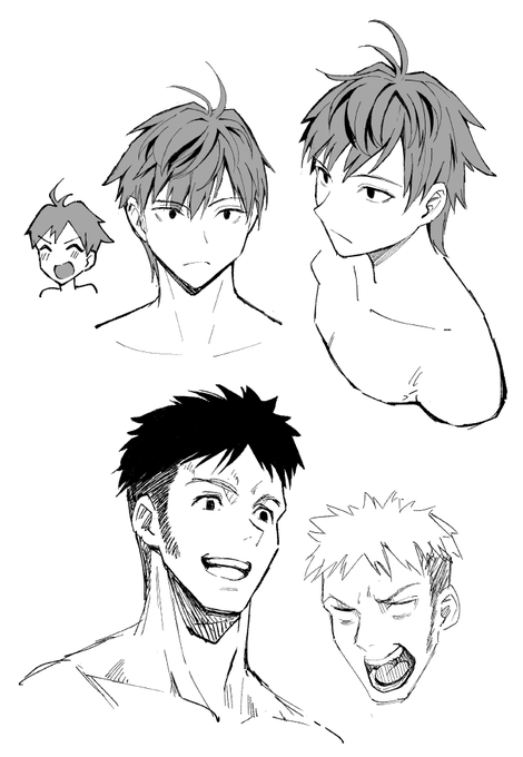 男キャラも描いた。 