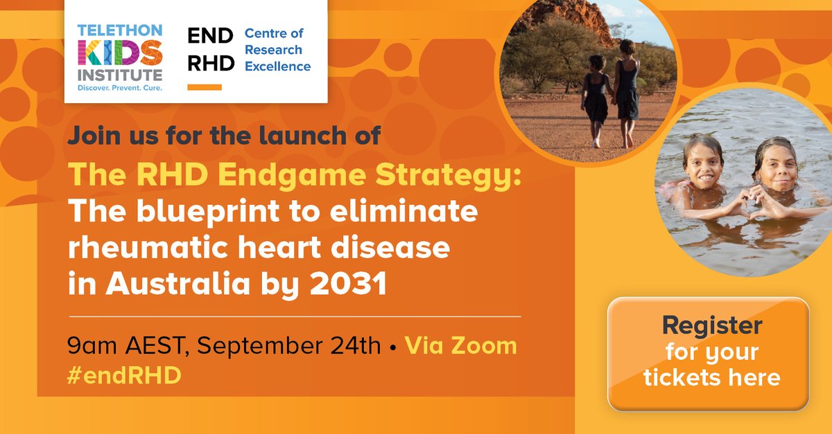 END RHD CRE (@end_rhd_cre) on Twitter photo Join us via Zoom as the 'RHD Endgame Strategy: The blueprint to eliminate rheumatic heart disease in Australia by 2031' is launched by @GregHuntMP, alongside Pat Turner <a href="/NACCHOAustralia/">Our Health in Our Hands ❤️💛🖤</a> and Prof <a href="/jcarapetis/">Jonathan Carapetis</a>.
Thurs, 24th Sep
9am AEST
Register: bit.ly/3iRYbCo
#endRHD Join us via Zoom as the 'RHD Endgame Strategy: The blueprint to eliminate rheumatic heart disease in Australia by 2031' is launched by @GregHuntMP, alongside Pat Turner <a href="/NACCHOAustralia/">Our Health in Our Hands ❤️💛🖤</a> and Prof <a href="/jcarapetis/">Jonathan Carapetis</a>.
Thurs, 24th Sep
9am AEST
Register: bit.ly/3iRYbCo
#endRHD