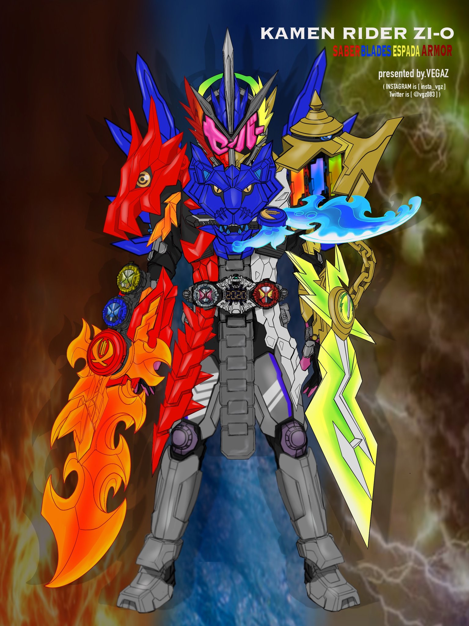 ベガもん 三個のｳｫｯﾁが重なりし時 聖なる剣に力がみなぎる ﾜﾝﾀﾞｰﾀｲﾑ 仮面ライダージオウ ゲイツ セイバーブレイズエスパーダアーマー