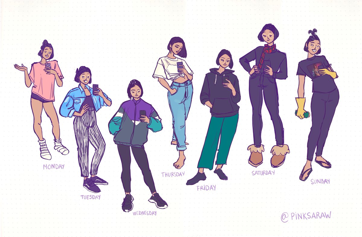 CandypepsIsland's tweet photo. Outfits of last week ! 🌟 Which one is your fave ? #ootd #comicjournal #freelancerfashion https://t.co/6Y4JuAykVe
