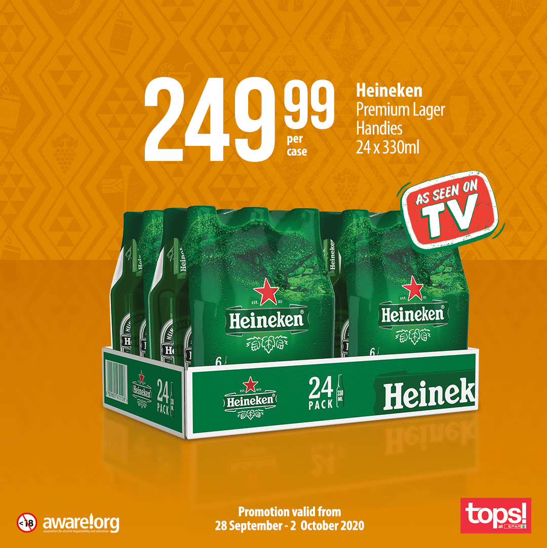 TOPSatSPAR's tweet image. Let the responsible and lekker times begin with #immediateeffect!

T’s and C’s apply, offer valid from the 28 September – 2 October 2020 while stocks last. Visit your nearest TOPS at SPAR store to find out more: bit.ly/topsatspar
#beresponsible #belekker
