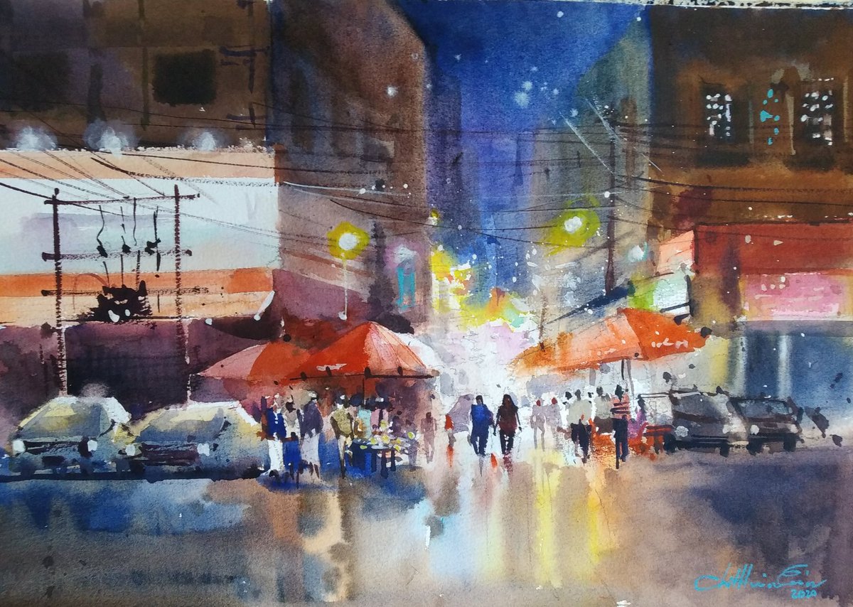 chithnineain's tweet photo. #yangon #nightseen
#watercolour by #chithnineain https://t.co/UWEb2fQVsO
