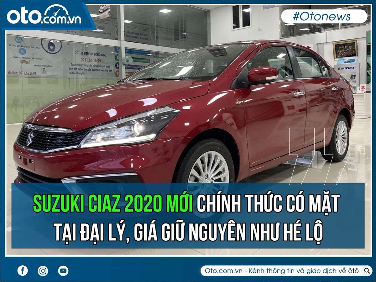 otocomvndvg's tweet photo. Trước đó, Suzuki Ciaz 2020 nâng cấp đã âm thầm xuất hiện trên website của hãng Nhật thì đến nay mẫu xe này mới chính thức có mặt tại đại lý và đến tay khách hàng.

👉 Xem thêm chi tiết: https://t.co/3KCJnw2XAI

#otocomvn #xe_hơi #tinxe
#otonews #SuzukiCiaz2020 https://t.co/zhoIulAE2z