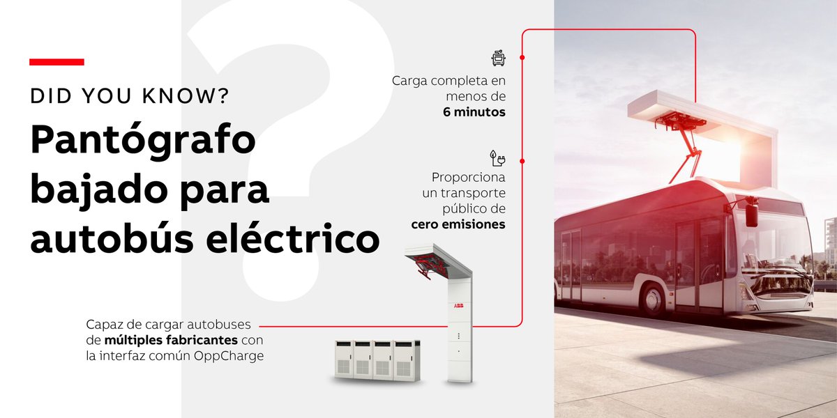 ABB_Spain's tweet photo. 🚎¿Sabías que los #autobuses #eléctricos necesitan unos paquetes de baterías 1️⃣0️⃣ veces más grandes que un automóvil de pasajeros típico? Para dar respuesta a sus necesidades, en #ABB hemos creado la #interfaz abierta #OppCharge. Conoce más: https://t.co/UfjnqLdLFh https://t.co/DOcD1VhS0C