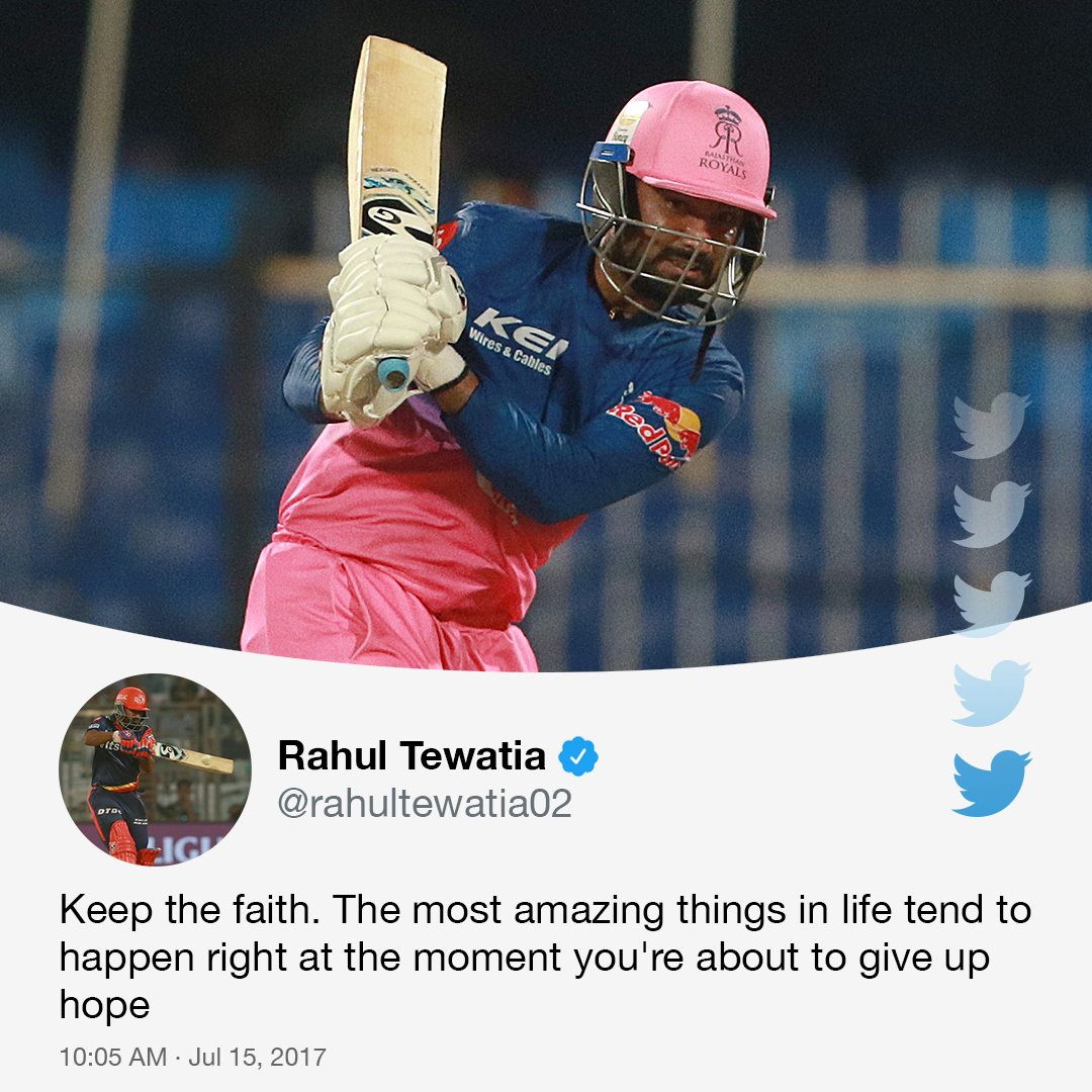 Keep the faith indeed...!  #IPL2020    #RahulTewatia