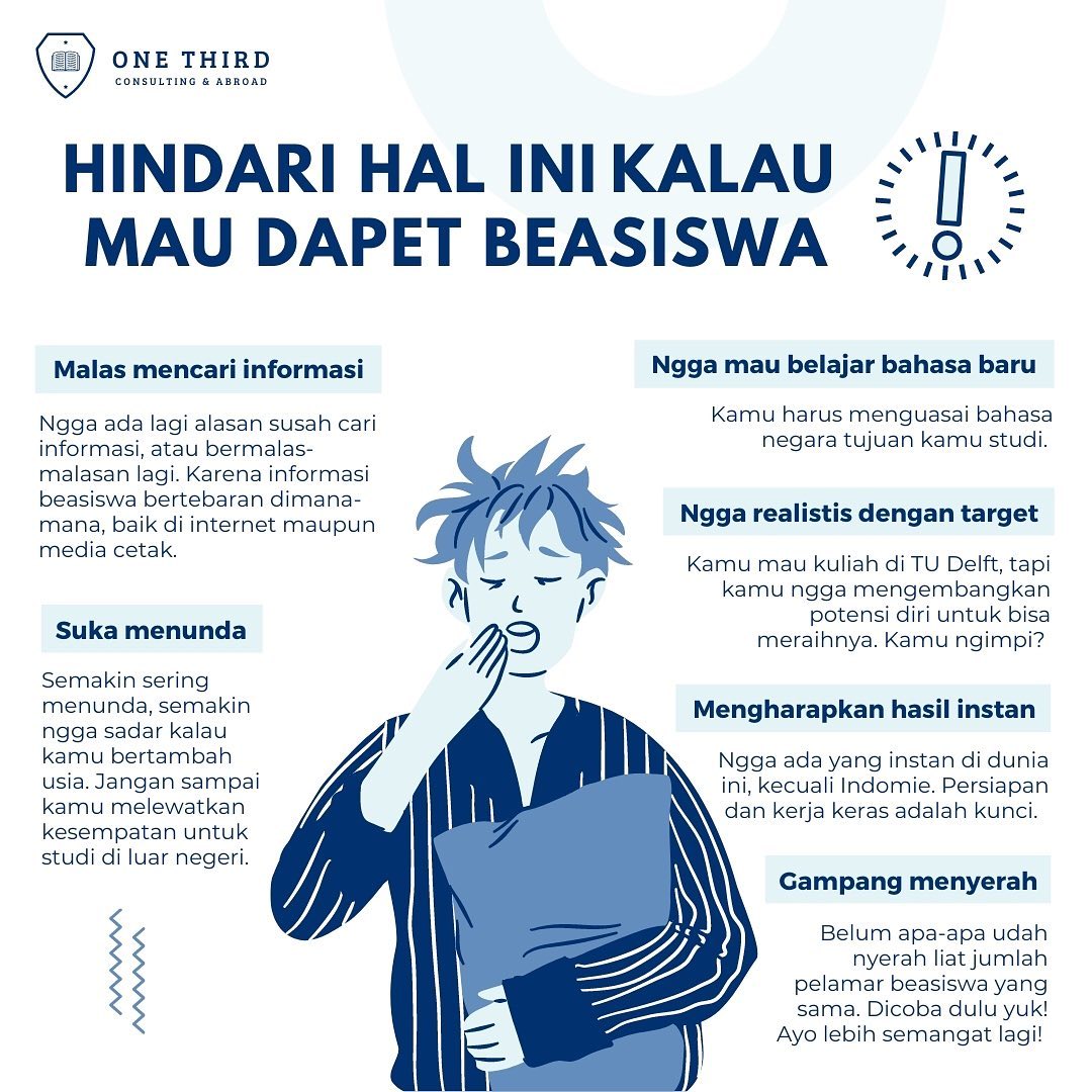 officialotca's tweet photo. Coba deh simak hal-hal yang kamu harus hindari berikut ini kalau mau dapet beasiswa.⚠️
#education #educationconsultant #beasiswakuliah #infokampus #kuliahgratis #infobeasiswa #infobeasiswajerman #otca #otcaconsulting #otcaindonesia #studyingerman #bahasajerman #deutsch https://t.co/RosIdNXJwI