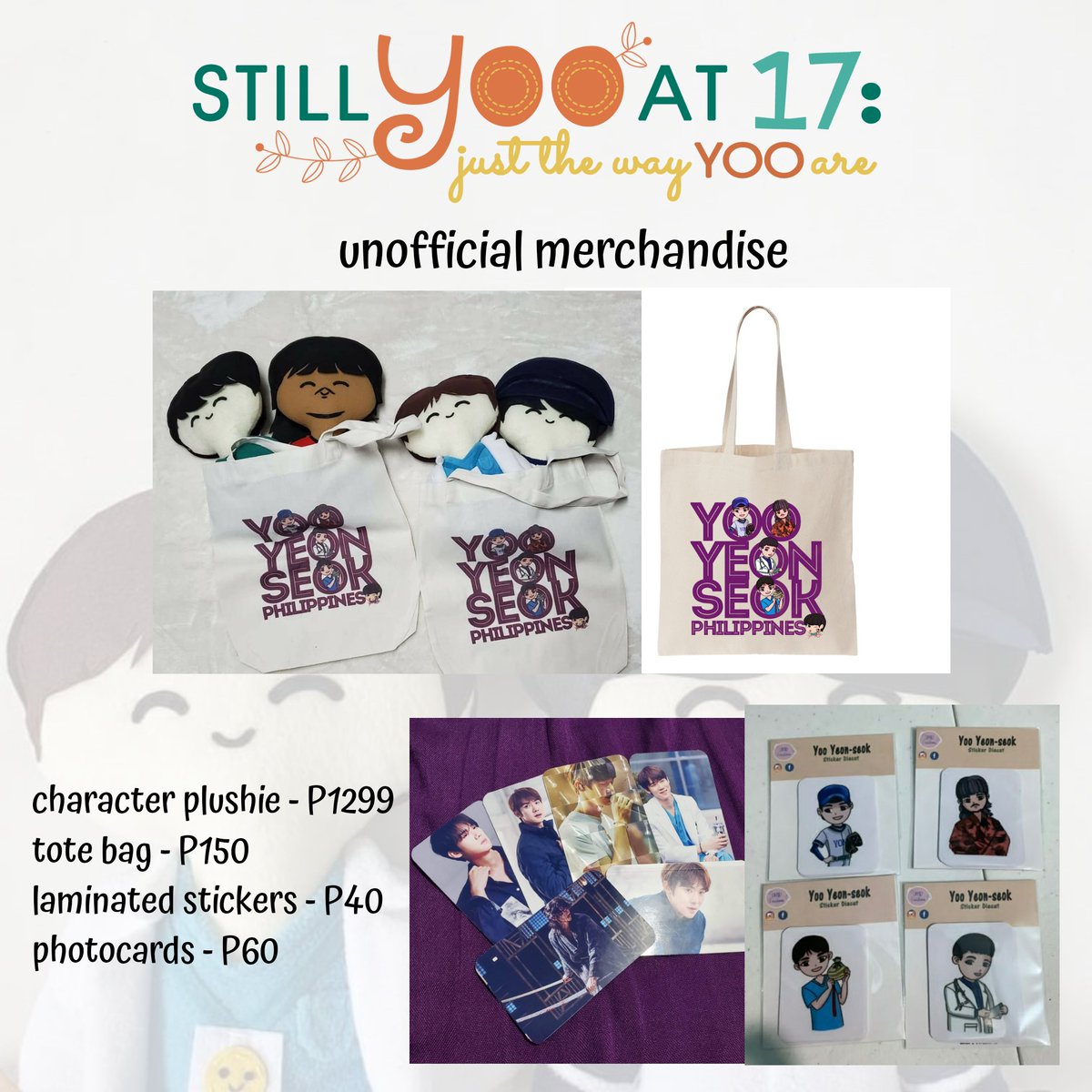 You can purchase separately or have it in sets, depending on the amount contributed.  #StillYOOAt17  #YooYeonSeok  #YOOnifiedPH  #FanSupport