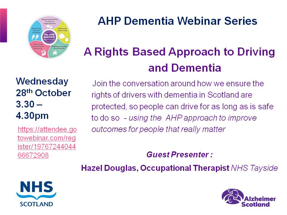 wendy chambers (@wendyahpdem) on Twitter photo Driving & Dementia - a rights based approach. Join live <a href="/AhpDementia/">AHPDementia</a> Webinar 28th Oct, 3.30pm or listen again to this important topic Register here: attendee.gotowebinar.com/register/19767… <a href="/HazelRDouglas1/">Hazel R. Douglas</a> <a href="/elaineahpmh/">Prof Elaine Hunter</a> <a href="/AliAHPDem/">Alison McKean</a> <a href="/alzscot/">Alzheimer Scotland</a> @Ahpscot <a href="/RCOT_OP/">RCOT Older People</a> <a href="/RCOT_PolicySco/">RCOT Scottish Policy</a> <a href="/RCOTScotWest/">RCOT Scottish West</a> <a href="/S_D_W_G/">SDWG</a> Driving & Dementia - a rights based approach. Join live <a href="/AhpDementia/">AHPDementia</a> Webinar 28th Oct, 3.30pm or listen again to this important topic Register here: attendee.gotowebinar.com/register/19767… <a href="/HazelRDouglas1/">Hazel R. Douglas</a> <a href="/elaineahpmh/">Prof Elaine Hunter</a> <a href="/AliAHPDem/">Alison McKean</a> <a href="/alzscot/">Alzheimer Scotland</a> @Ahpscot <a href="/RCOT_OP/">RCOT Older People</a> <a href="/RCOT_PolicySco/">RCOT Scottish Policy</a> <a href="/RCOTScotWest/">RCOT Scottish West</a> <a href="/S_D_W_G/">SDWG</a>