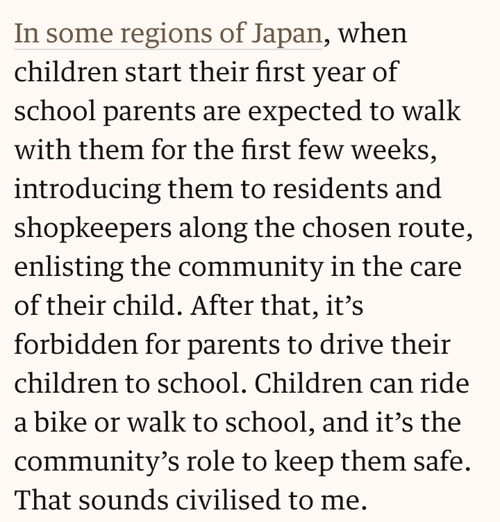 CricklewoodMum's tweet photo. I didn't know that about Japan. This sounds great! Making kids happy, healthier, more independent and freeing parents (mostly women) from the school run.  https://t.co/WVuXpGsVds https://t.co/Gq0JjAuck1