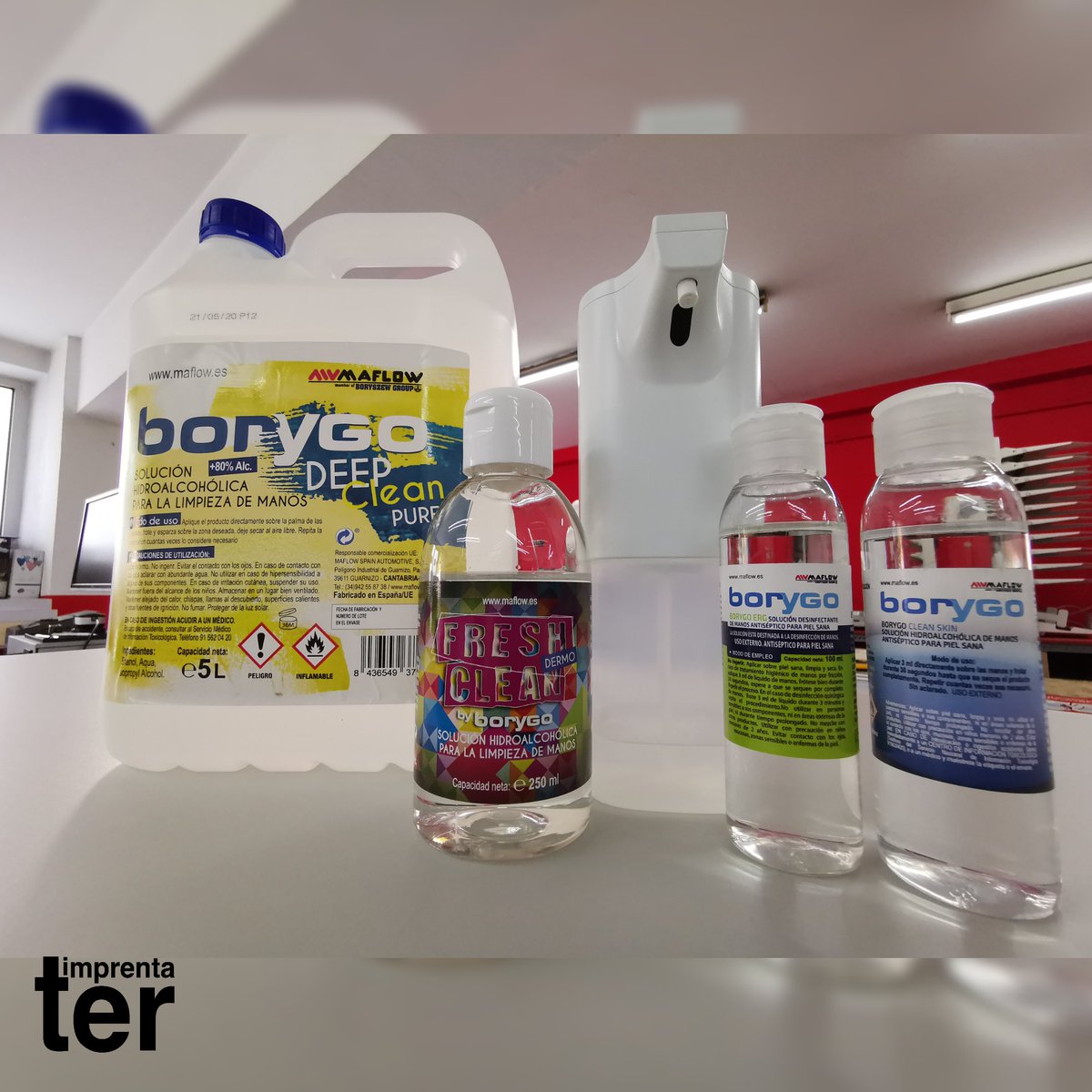 ImprentaTer's tweet photo. Somos distribuidor autorizado de la solución hidroalcohólica para desinfección de manos fabricada en Cantabria por @Maflow_Spain
Ideal para aplicar con pulverizador, no untuoso y de secado rápido.
Cumple con toda la normativa europea referente a este tipo de productos. https://t.co/KdHu4e2atM