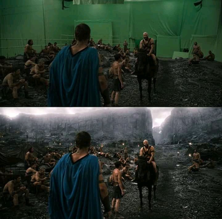 Thread of Before and After CGI in some famous movies.