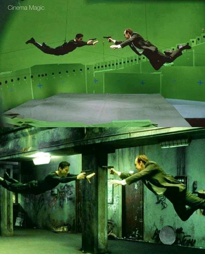 Thread of Before and After CGI in some famous movies.