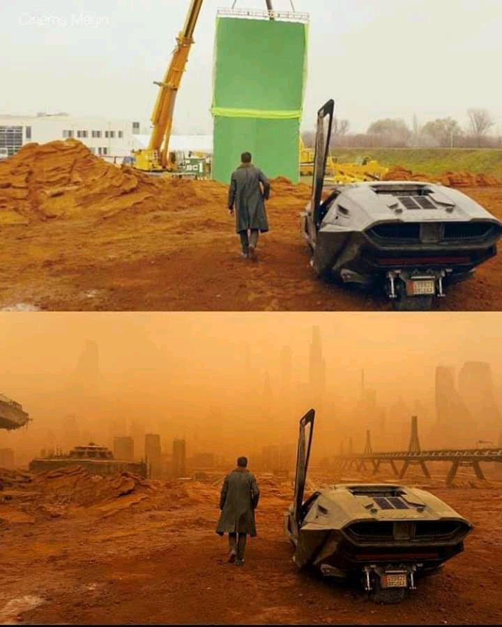 Thread of Before and After CGI in some famous movies.