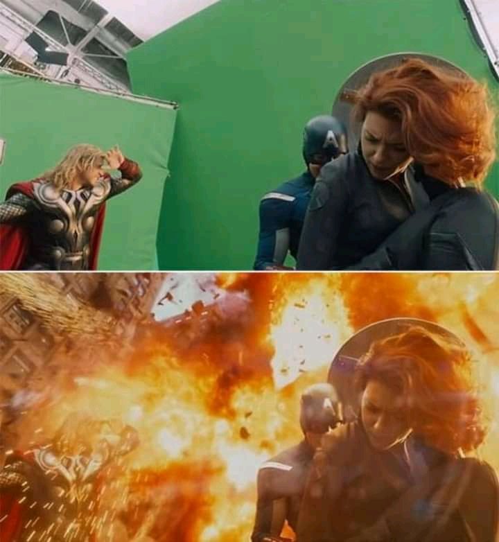 Thread of Before and After CGI in some famous movies.