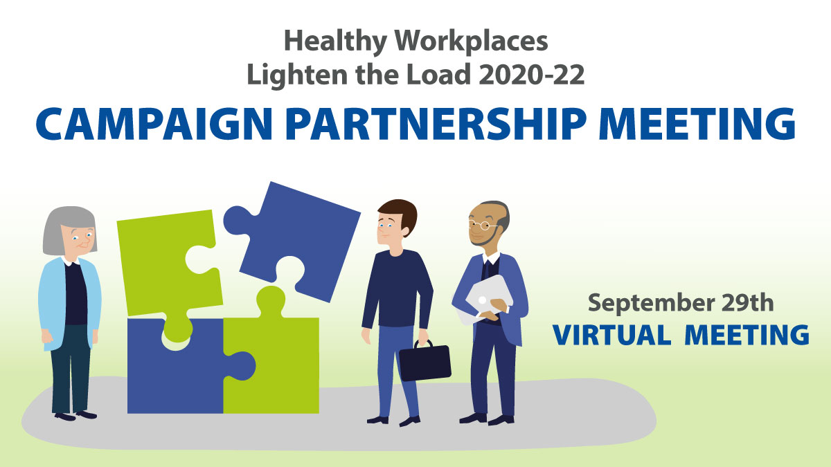 EU_OSHA's tweet photo. Tomorrow @EU_OSHA is hosting a virtual meeting with European & international organisations to walk them through the agenda of the new #EUhealthyworkplaces campaign ‘Lighten the Load’. Follow the hashtag to stay tuned for the main messages of this important pre-campaign event. https://t.co/EnmyxuQnKK