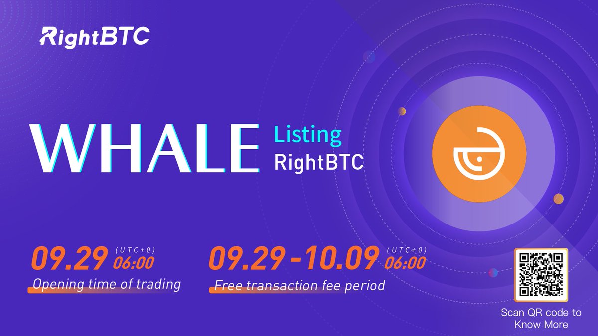 Announcement on the launch of WHALE (WHALE) from RightBTC
rightbtc.zendesk.com/hc/en-us/artic…