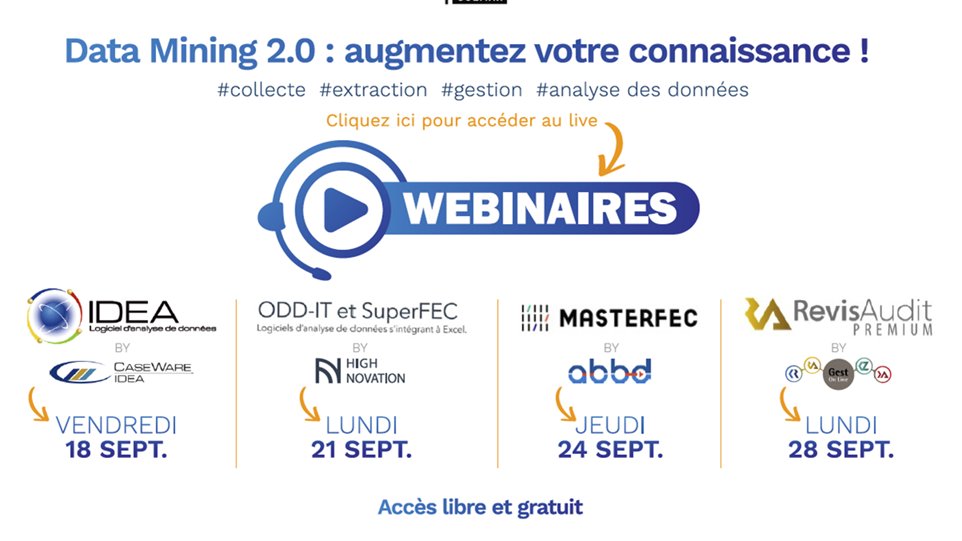 📢 Ne manquez pas notre Webinaire sur le Data Mining 2.0 📊 aujourd’hui : crcc.alsace/webinaires/ #auditing #innovation #data #datamining #collecte #extraction #gestion #analysedesdonnées