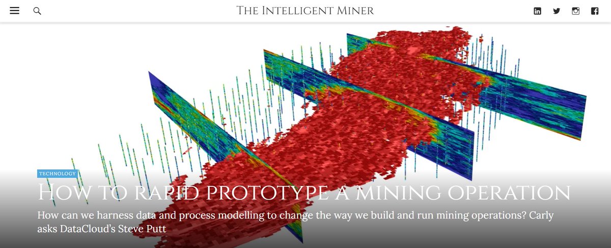 CarlyLeonida's tweet photo. "Let’s say, for example, @Google wants to start a mine. You have to wonder how that mine would operate" This week on #TheIntelligentMiner I explore how new #sensors and #data processing tools will enable new ways of #mining with @DataCloudInc's Steve Putt https://t.co/ucfz9KuwWX https://t.co/U3SWxTVu9V