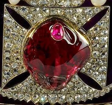 The reason there are so many references to rubies and to a lesser extent sapphires in history and folklore is, to a large extent, that those terms used to be used much, much more loosely. For example, this is is the Black Prince's Ruby. actually, though, it's a spinel