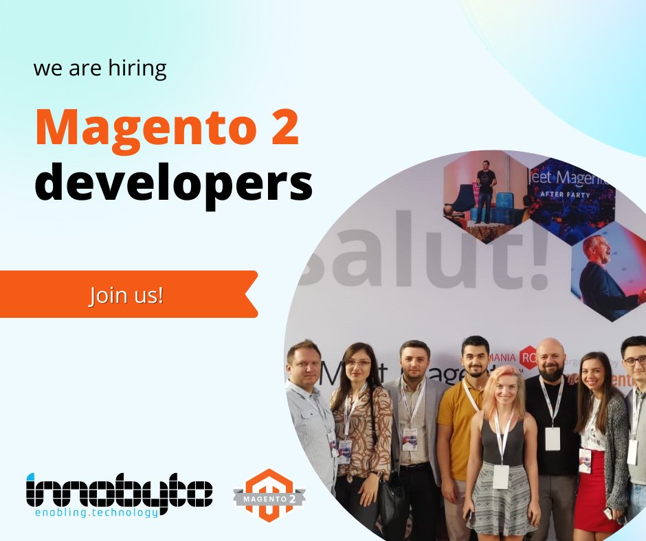 innobyte's tweet image. Innobyte recruteaza #Magento2developer 📣 Vino in echipa sau recomanda-ne un prieten!
➡️ daca ne recomanzi un Magento 2 Developer (middle-senior), iar acea persoana lucreaza cu noi cel putin 4 luni, vei fi recompensat cu 2000 EUR 🤘
➡️ inno.by/Magento2Develo… | hr@innobyte.com