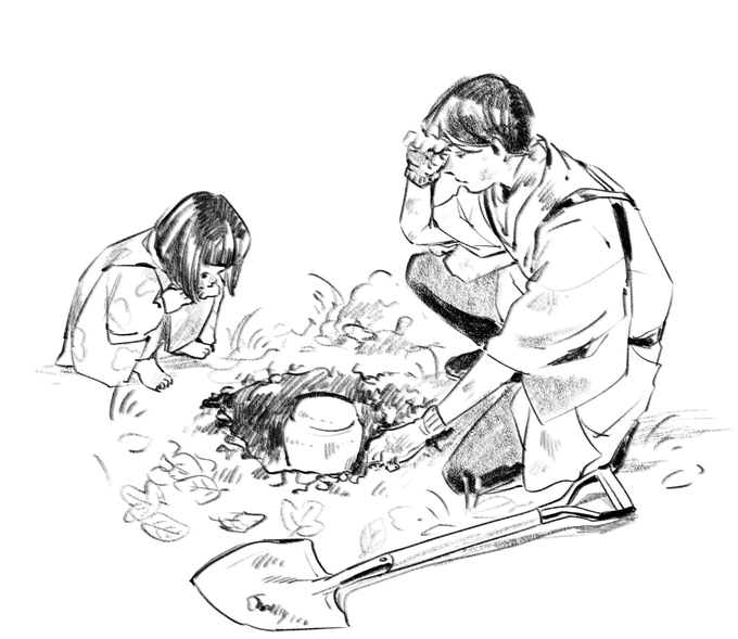 庭に埋めた 