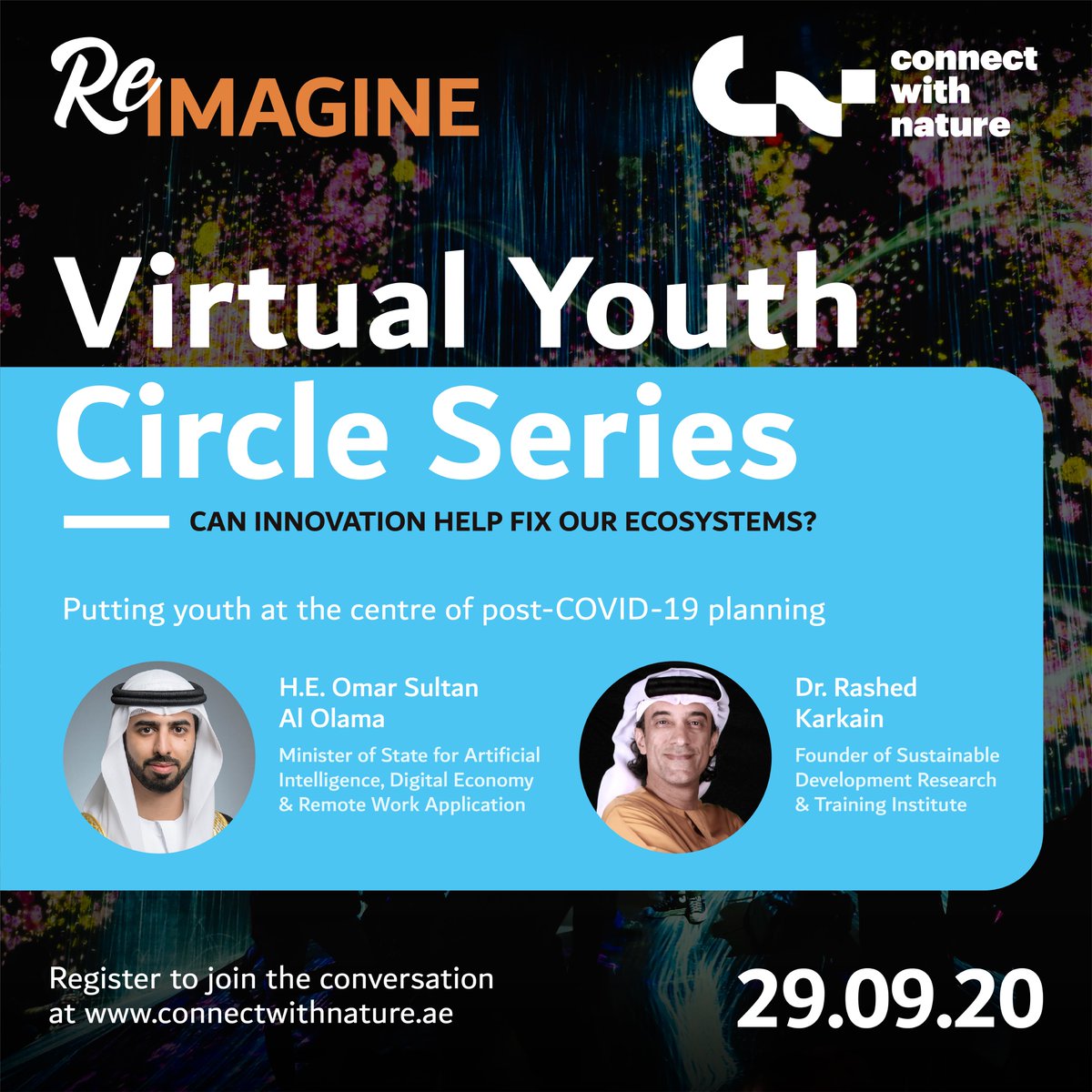 Our next #YouthCircle is coming up tomorrow at 4:30pm. We'll be discussing all things innovation, AI &amp; technology for a #greenrecovery for the #UAE with our expert speakers. Join here: share.hsforms.com/1VJ8AASDzSG6j-…