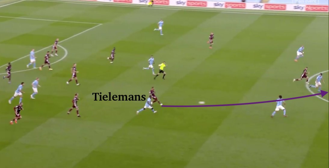 4. A key vs Man City is to have a player to master attacking transitions - morphing from the back 5 we talked about earlier into a counter-attack is vitalYouri Tielemans was that man - the way he escaped Man City's counter-press in his own half & set-up counters was phenomenal