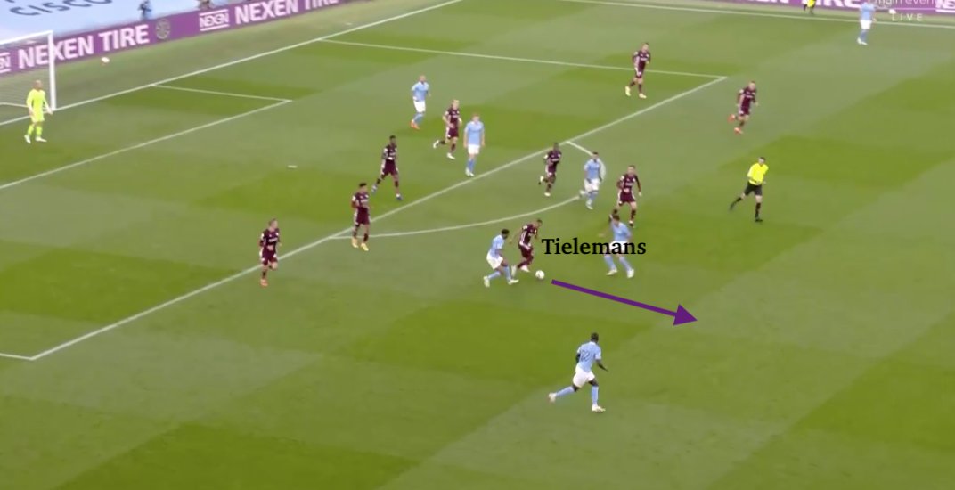 4. A key vs Man City is to have a player to master attacking transitions - morphing from the back 5 we talked about earlier into a counter-attack is vitalYouri Tielemans was that man - the way he escaped Man City's counter-press in his own half & set-up counters was phenomenal