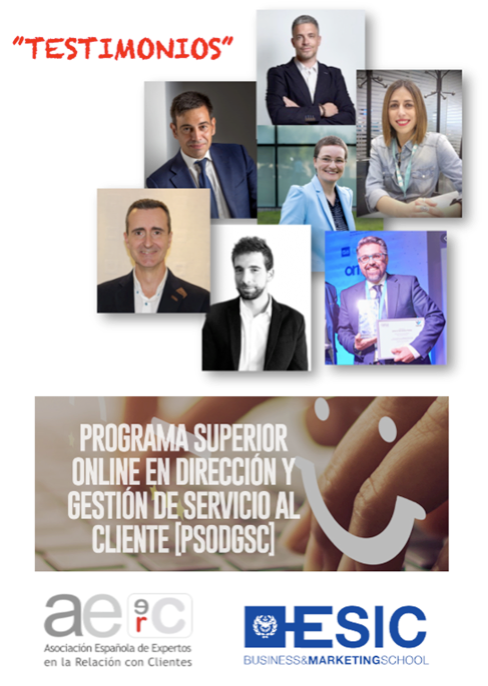 AEERC_es's tweet photo. No puedes perderte los testimonios de alguno de los alumnos del Programa Superior en Dirección y Gestión del #ServicioalCliente de @ESICEducation con dirección técnica #AEERC ¡ El 19 oct arranca de nuevo! https://t.co/MJDK1ya4xN #contactcenter #rrhh #custser #customerservice #CX https://t.co/KP7vccmnZS