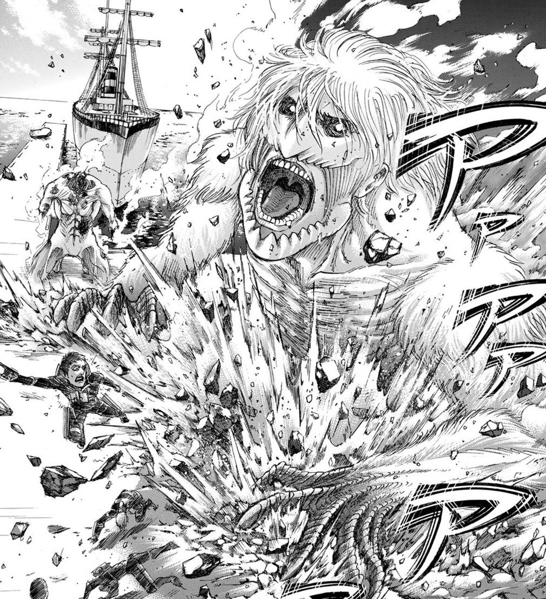 進撃attack V Twitter ファルコの顎はかなり異様なビジュアル 元々は獣の巨人の脊髄液で巨人化したからその影響でこんな姿になったんじゃないかとよく言われているけど 自由に空を飛ぶ鳥への憧れも影響してそう いずれ本当に空を飛べるようになったりして