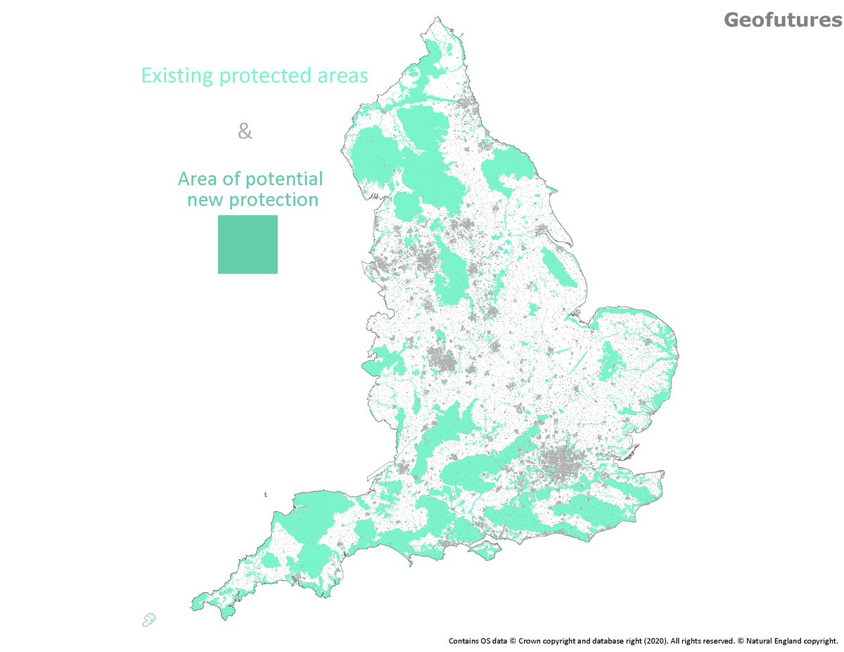 mapsandstats's tweet photo. 4% extra land to be protected in England  https://t.co/VsSgidG6T1 
A good opportunity here to use non-zonal &amp; better data analysis to help understand where these priority places should be, including restoration within 'protected' areas. https://t.co/mQ5MiyzSGk