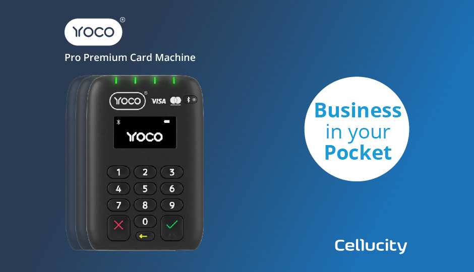 Cellucity's tweet photo. Accept Contactless Payments Like A Pro with Cellucity and Yoco.
Get the Yoco Pro Premium Card Machine For Only R999 at Cellucity!
Available Online Only – Limited Stock.
Purchase online here -> https://t.co/qJqYkequjQ
@Yoco_ZA
#yoco #Cellucity #NeverStopStarting #yocopro https://t.co/x2A2uEza85