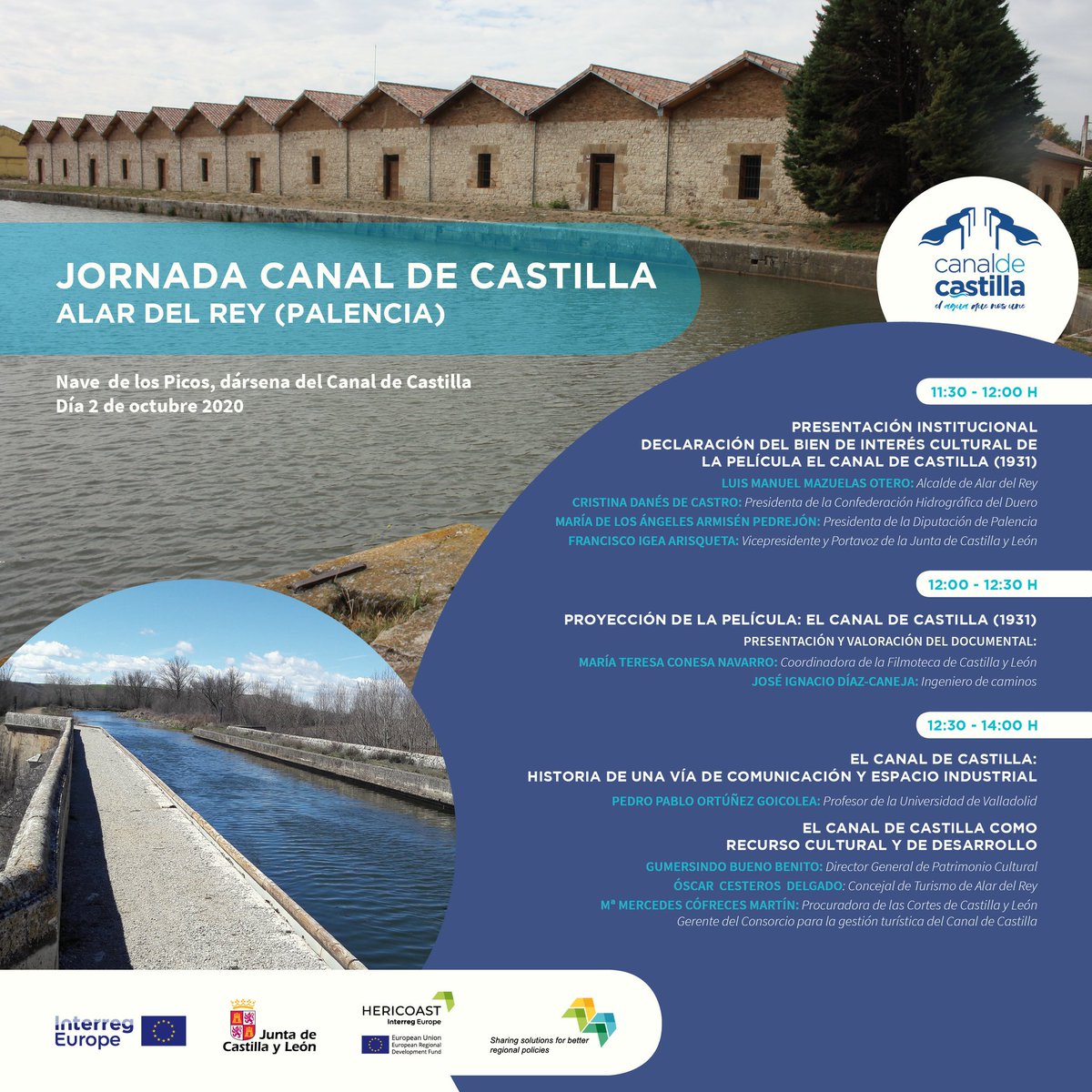 El día 2 de octubre jornada sobre el Canal de Castilla en Alar del Rey. Os esperamos