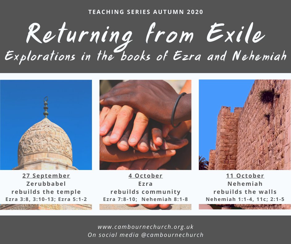 Yesterday we began our new sermon series on 'Returning from Exile'. If you want to catch up on Bill Miller reflecting on Zerubbabel rebuilds the temple, you can find the video on YouTube at ow.ly/TVb150BCTmo
