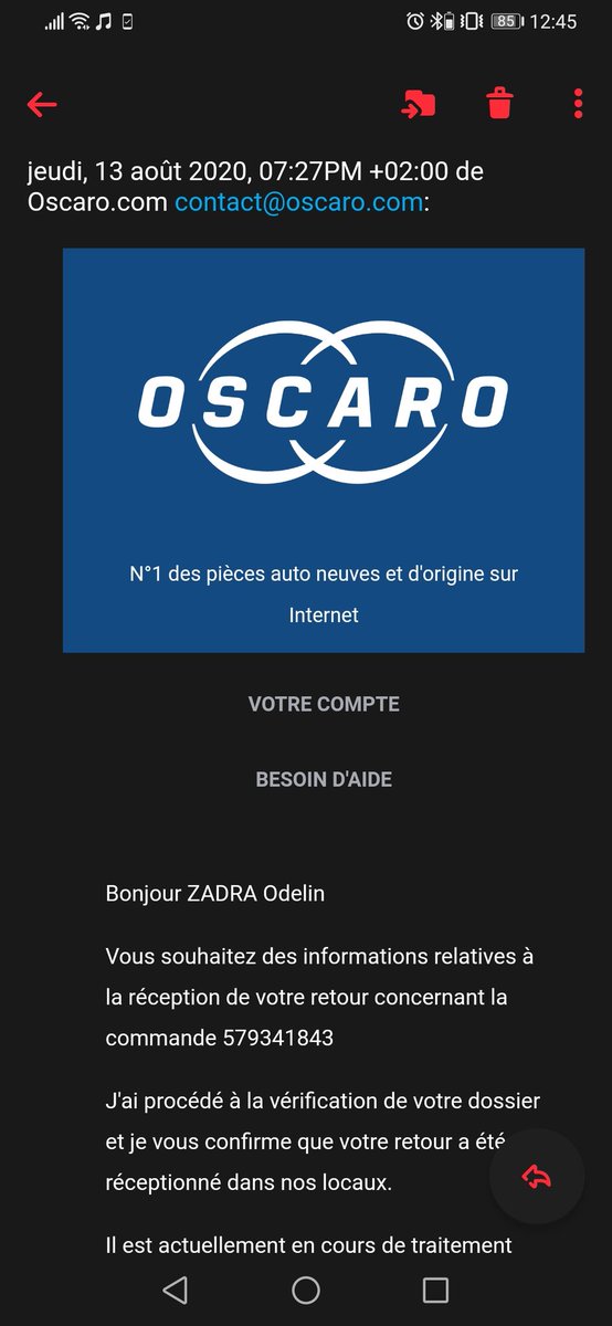 Odl_Zdr's tweet photo. Donc le 13 août il est bien dans vos locaux... @oscaro https://t.co/Oa90CzT64y