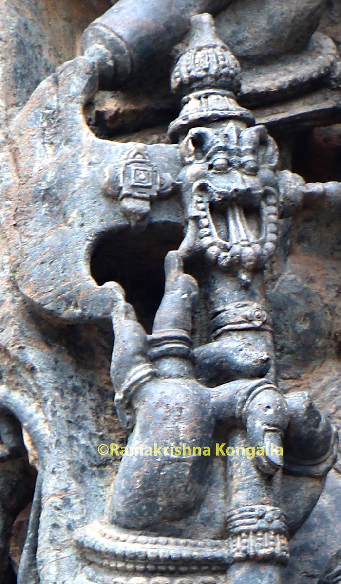 This is Parasu, the axe. But look at its pedestal and the Kirtimukha design on it., the proper axe itself has a medallion on it. Imagine who gives such details on to the Ayudhas even. stunning right.