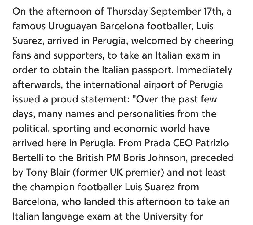 BUT there are some pretty inconvenient details. Perugia Airport actually put out a statement on Sept 17 confirming Boris Johnson’s presence at the airport ‘over the past few days’...