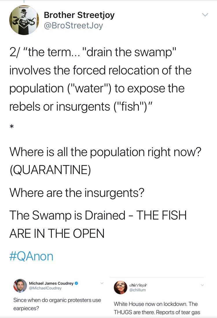 5/... angle.This requires a few pieces from previous threads so I need to back up & take a “running” jumpA:FISHINGRIG is a Fishing term (“Fishing is fun”) - prepping to catch“Drain the Swamp” is a Counter-Insurgency term, where you remove the water to expose the FISHSo: