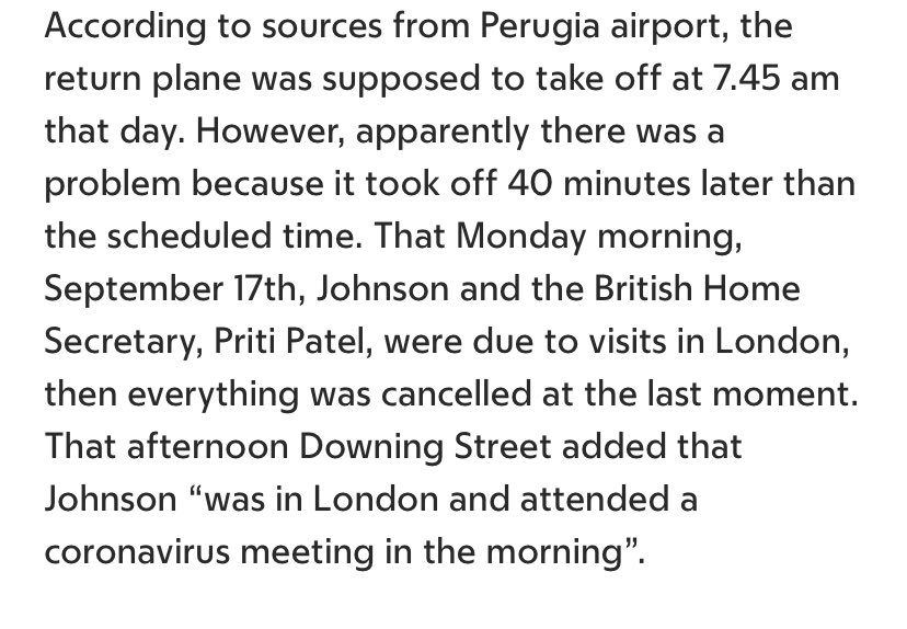 Add in Johnson’s weirdly dodgy central London 20-minute wifi issues on Friday & his cancelled meetings on Monday morning & 