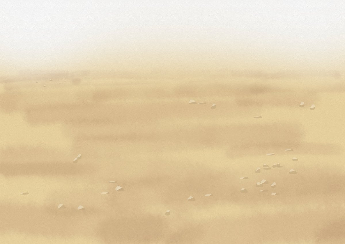 マオ フリー背景です 草原 砂漠 岩 河川敷 イラスト オリジナル 背景 フリー素材 Illustration 草