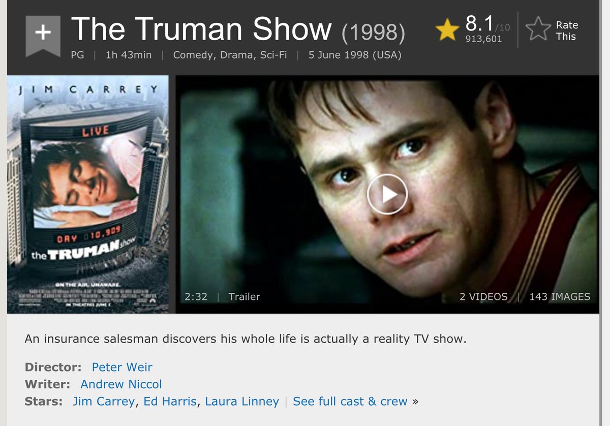 8/xHe was also in The Truman Show, a few years later.Strangely, and I'm totally serious: there is a bottle of Fiji water to my right. I can even take a picture. Done. 