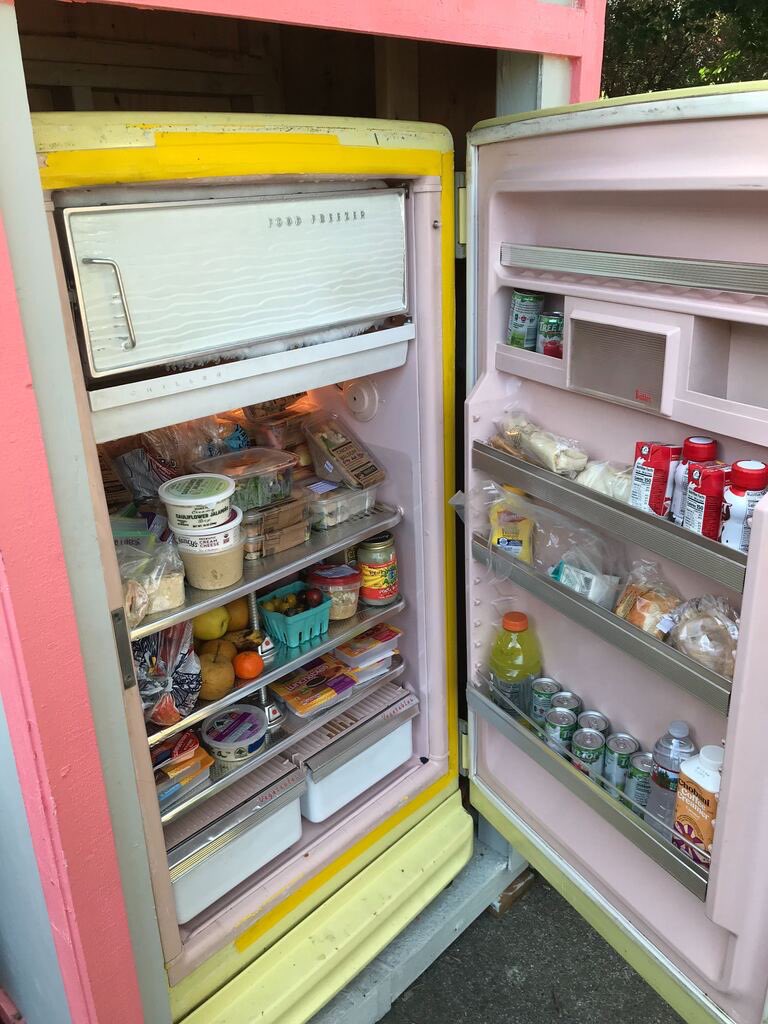 PDXFreeFridge's tweet photo. we got a bunch of items out to pantries and fridges in N/NE today, including frozen &amp; prepared meals plus tons of toiletries! for exact locations, please refer to the map listed in our linktree. as always, remember to take what you need and give what you can! thanks so much ❤️ https://t.co/mjzpQwiB8C