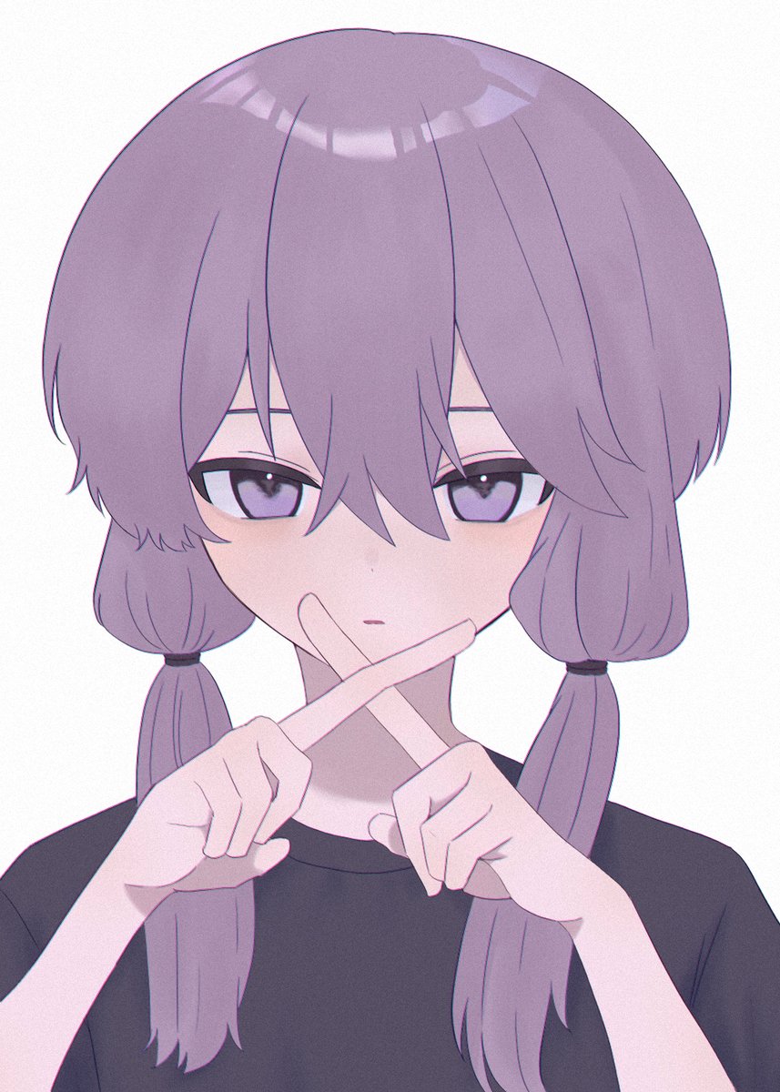 yuzuki yukari 1girl solo purple hair purple eyes white background shirt looking at viewer  illustration images