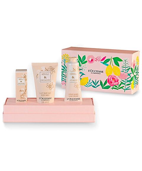 Meeco ミーコ 公式 幸せが飛んでくる という花言葉を持つ オーキデ シリーズより ハンドクリーム オードトワレ ボディミルクのセットが生産数量限定で登場 可愛いギフトボックス付き ｌ Occitane オーキデ フレグランスコレクション 限定品