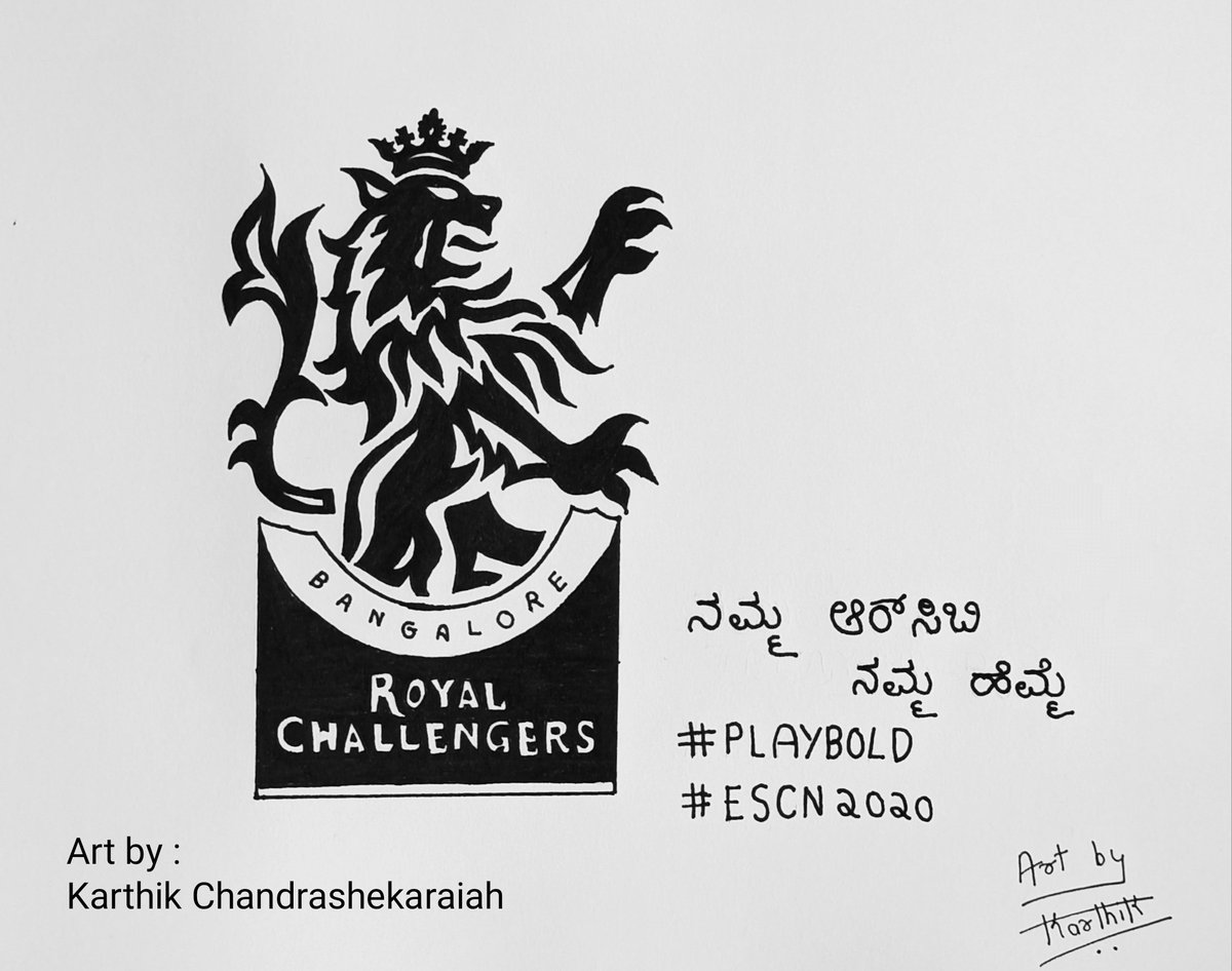 How to draw the Royal Challengers Bangalore (RCB) Logo - YouTube