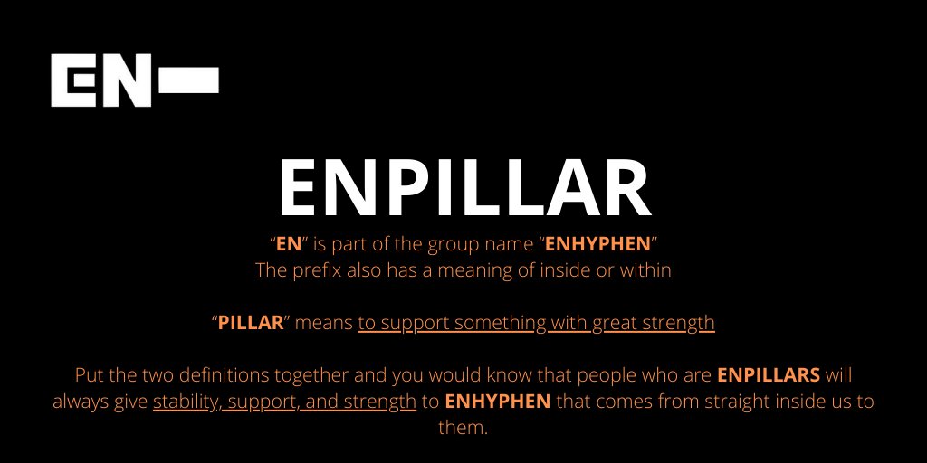 [ #ENHYPEN FAN CLUB NAME SUBMISSIONS THREAD]Here are 4 of the names you guys submitted to our tracker!EnphoriaENPILLARENroraENSHA / ESHA @ENHYPEN @ENHYPEN_members #엔하이픈 #ENHYPEN_FandomName